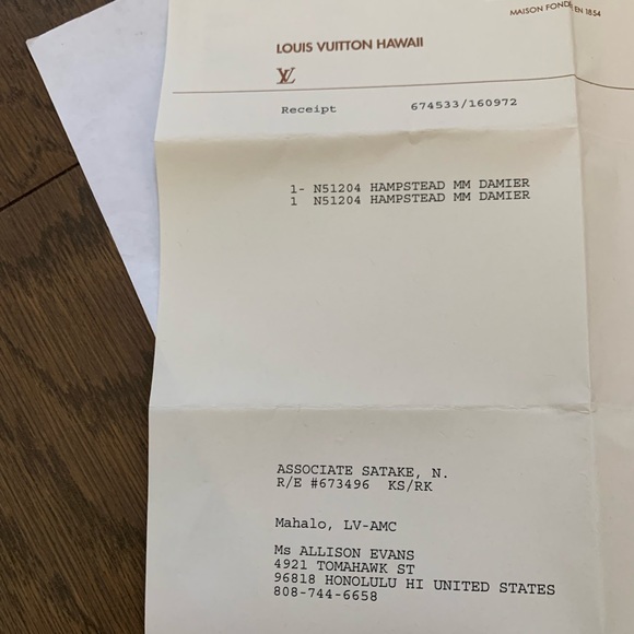 Authentic Louis Vuitton Hampstead MM Damier - Picture 10 of 10